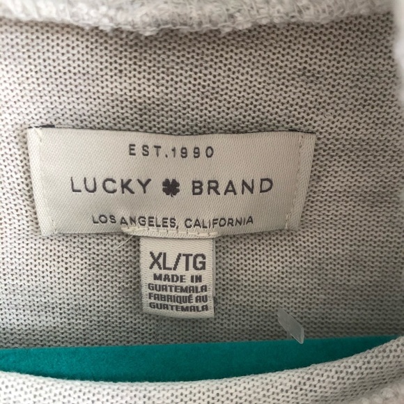 Lucky Brand Light Gray Mock Turtle Neck Long Sleeve Sheer High Low Top - Picture 2 of 10